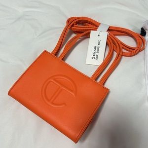 Telfar small bag in orange new in packaging